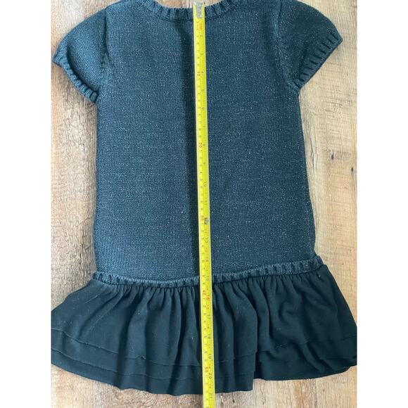 Cherokee girls Black metallic knit sweater dress 4T ruffles - Picture 3 of 9
